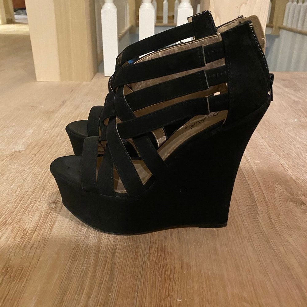 Black Platform Wedges